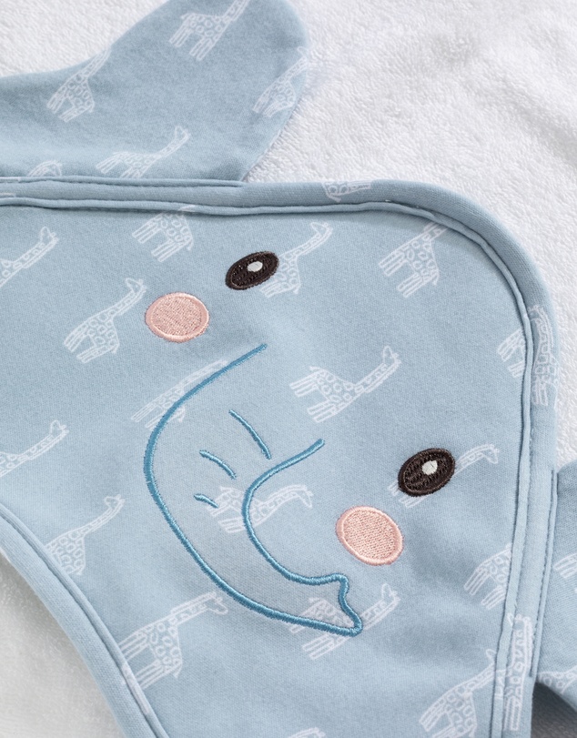 Living Textiles - Organic Hooded Towel - Wild Safari/Elephant