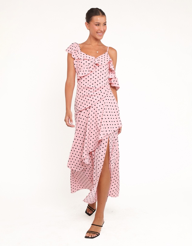 Petal & Pup - Adelina Maxi Dress - Pink Polka Dot