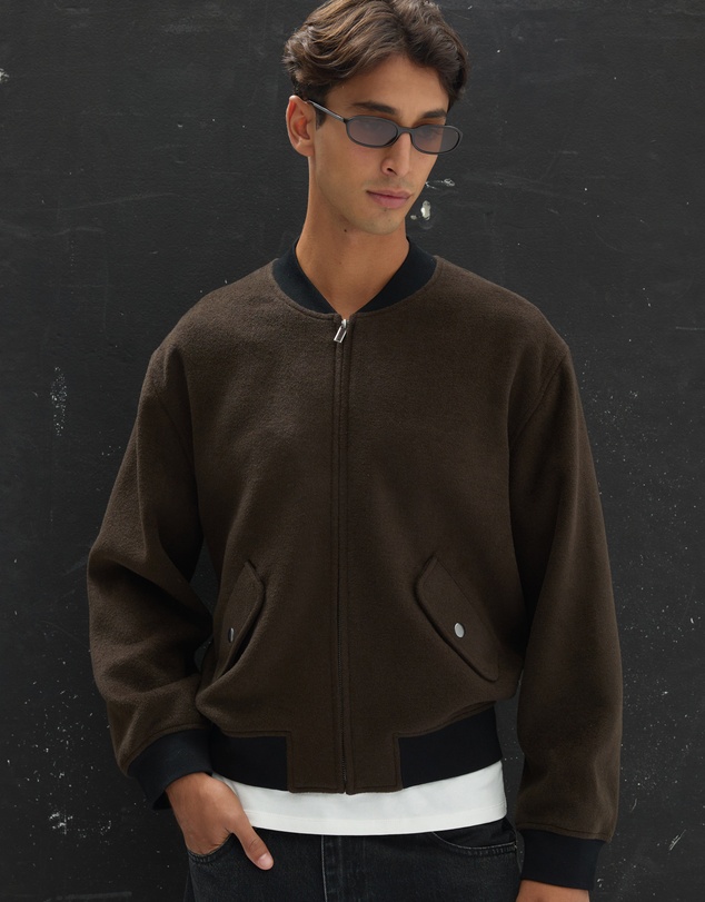 AERE - Wool Blend Bomber Jacket