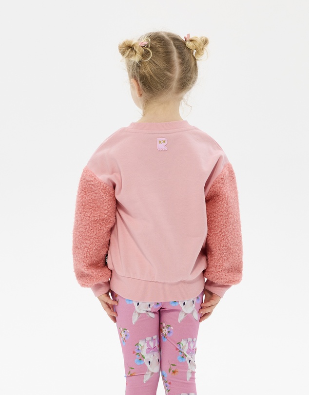 Rock Your Kid - Hunny Bunny Fuzzy Sweatshirt in Peach