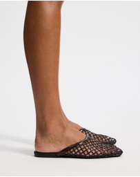 AERE - Woven Leather Slip on Mule