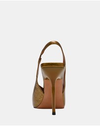 Steve Madden - Lucian Olive Crinkle Patent Heels