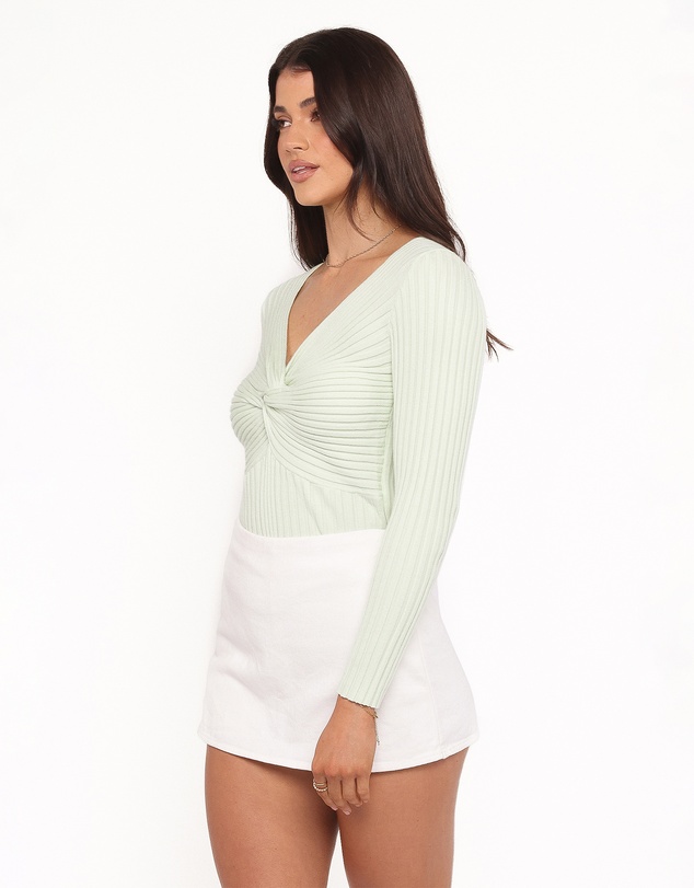 Petal & Pup - Demi Twist Detail Knit Top - Sage
