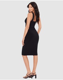 Miraclesuit Shapewear - Idol High Neck Bodycon Sleeveless Midi Shaping Dress