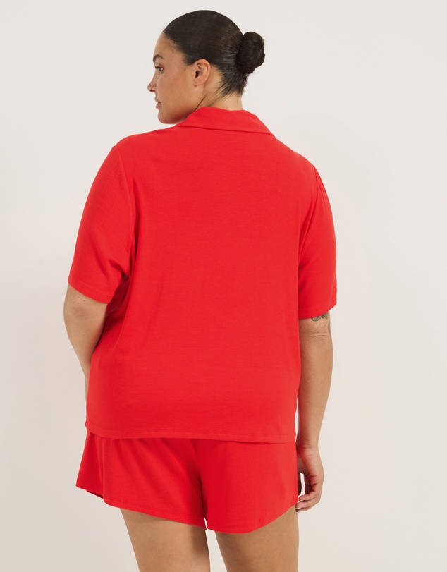 Atmos&Here Curvy - Darcey Soft Ribbed Short Sleeve Pyjama Set