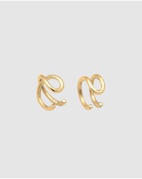 Elli Jewelry - Earrings Ear Cuff Geo Basic Minimalist 925 Sterling Silver Gold Plated