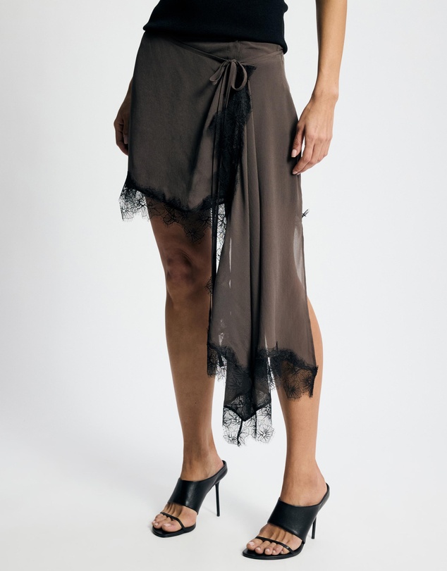 Lover - Coda Lace Trim Asymmetrical Mini Skirt