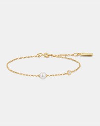Ania Haie - Gold Shell Pearl & Bezel-Set Sparkle Bracelet