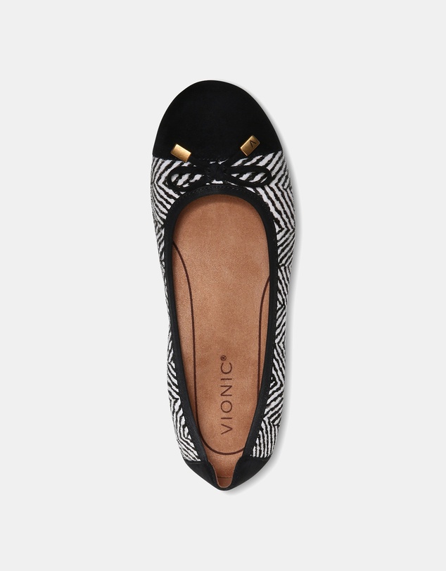 Vionic - Minna Ballet Flat - Black/White