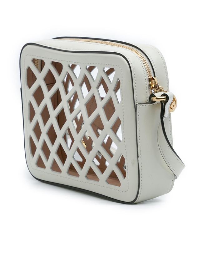 Pre-Loved by Azura Reborn - Pre-Loved Cutout Leather and Flora Canvas Infinity Crossbody
