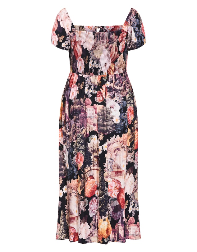 City Chic - Plus size Abbigail Bloom Print Maxi Dress - rose