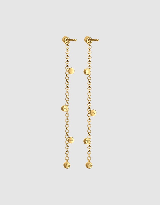 Elli Jewelry - 2-in-1 Convertible Crystal Drop Earrings in Gold-Plated 925 Silver