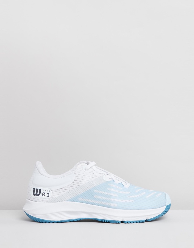 Wilson - Wilson Womens Kaos 3.0 Tennis Shoe White Omphalodes Niagara - White/White/Niagara