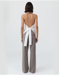 St. Agni - Oxford Halter Tie Back Top