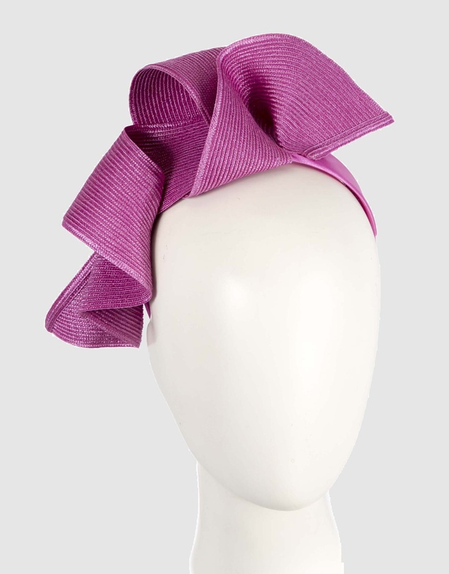 Max Alexander - Large Wavy Fuchsia Racing Fascinator