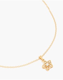 Lovisa - Waterproof Gold Plated Stainless Steel Cubic Zirconia Flower Outline Pendant Necklace
