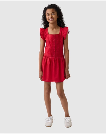 GAP - SS Lace Trim Dress - Teens