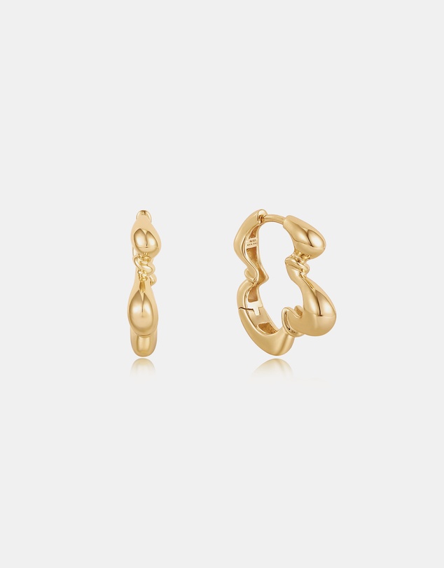 Ania Haie - Ania Haie Gold Twisted Wave Hoop Earrings