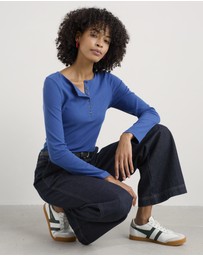 Seasalt - Seasalt Cornwall Blue L/S Early Orchid Rib Top