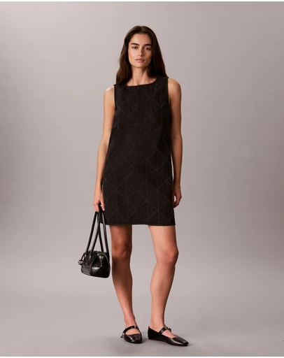 Calvin Klein Jeans - All-Over Logo Denim Mini Dress