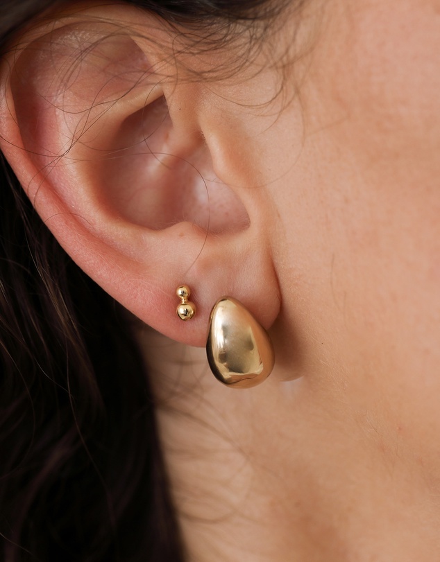 Elli Jewelry - Polished Teardrop Stud Earrings in Gold-Plated 925 Silver