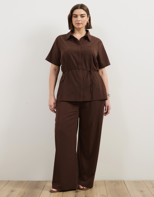 Atmos&Here Curvy - Aveline Tie Back Shirt