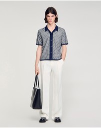 Sandro - Cross Knit Shirt Cardigan