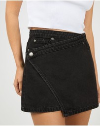 All About Eve - Lenni Mini Skort Washed Black