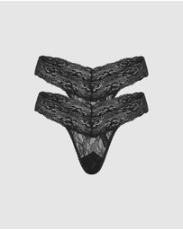 Sotto Brand - Sotto Two Pack Allungare G-String Black/Black
