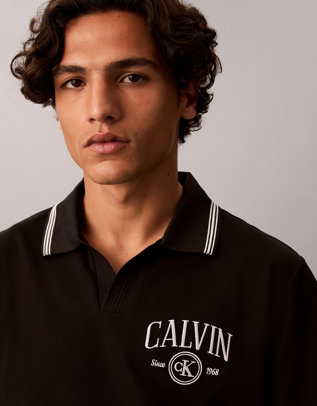 Calvin Klein Jeans - Open Collar Pique Graphic Polo