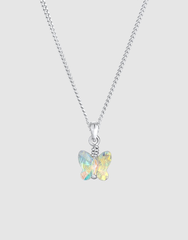 Elli Jewelry - Butterfly Crystal Kids Necklace in 925 Silver