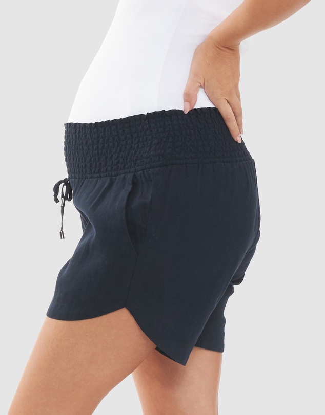 Ripe Maternity - Indi Shirred Linen Short