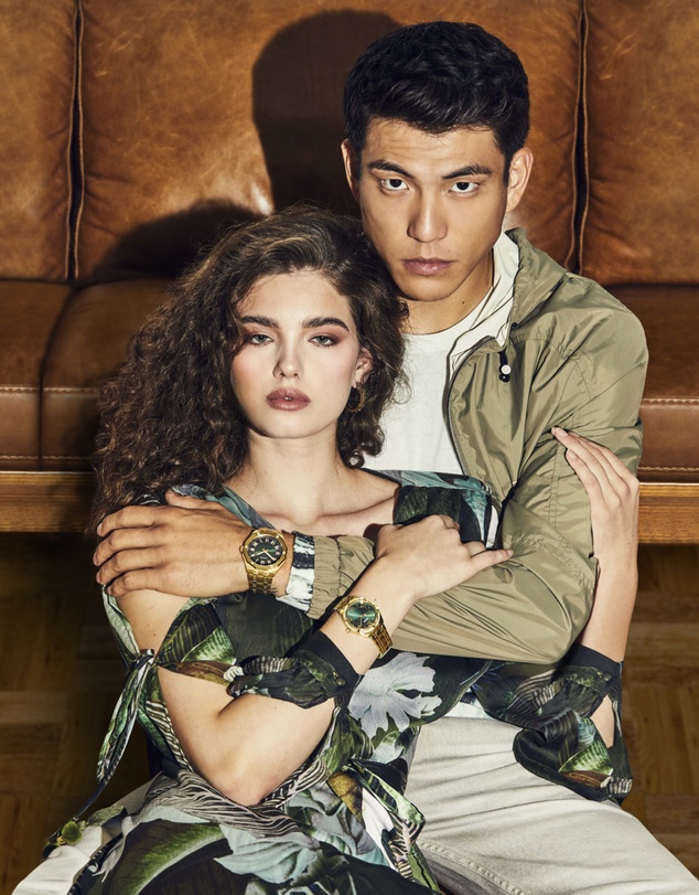 GUESS - Guess Cosmo Gold & Green Ladies Watch