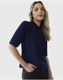 Farage - Crepe Short Sleeve Top
