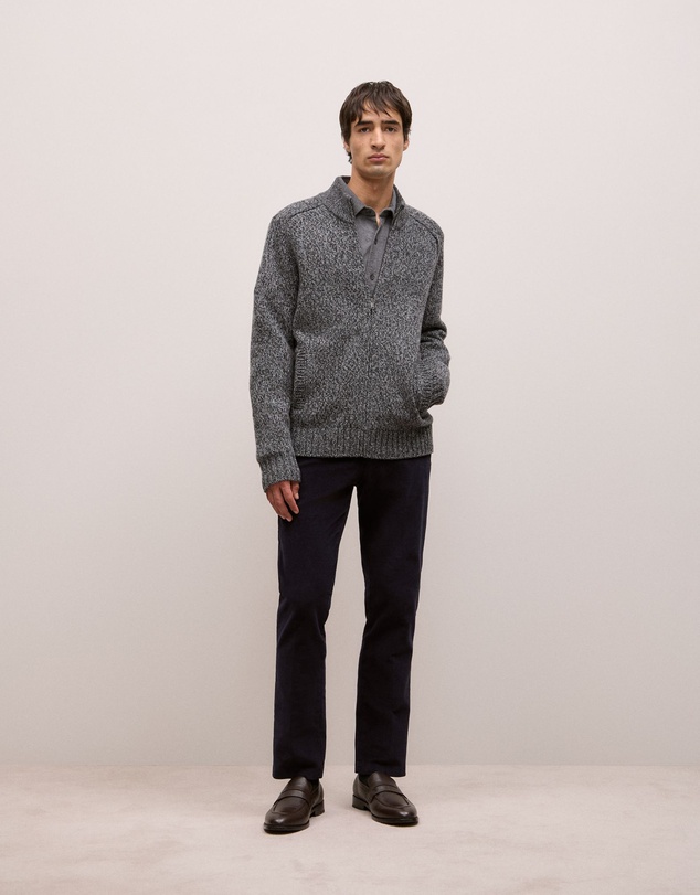 Trenery - Mouline Zip Through in Charcoal Melange