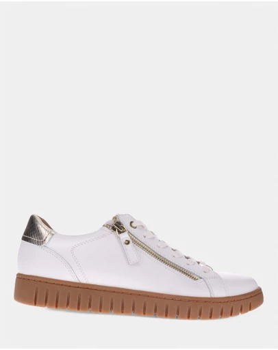 Mia Vita - Luna Zip Casual Sneaker - White/Tan