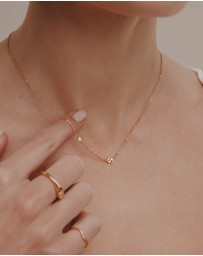 SAINT VALENTINE - Pearl Letter Necklace - Gold