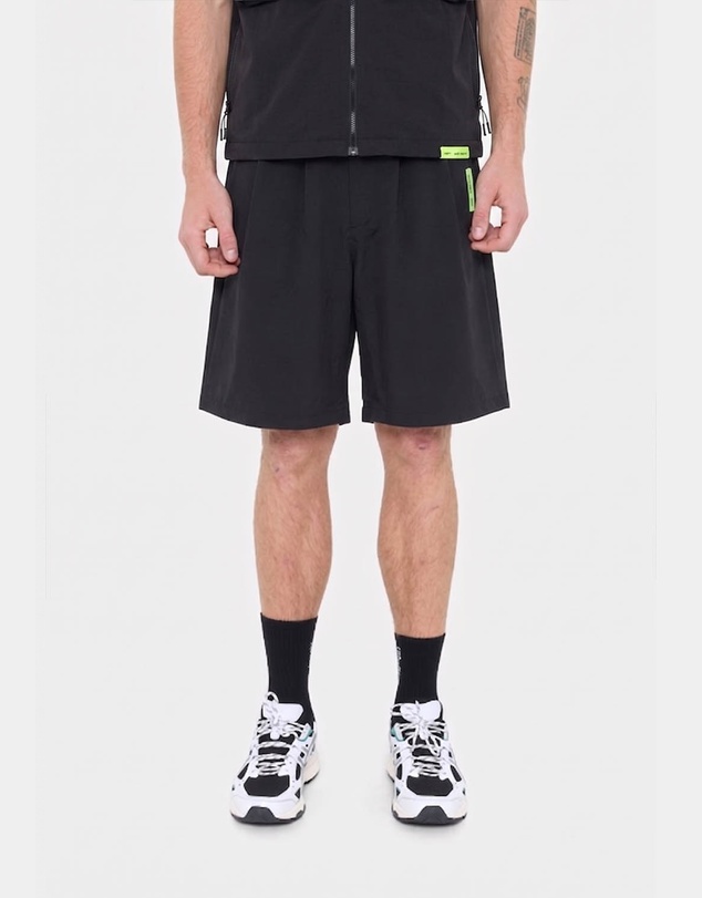 PYRA - Nero Nylon Pleat Short