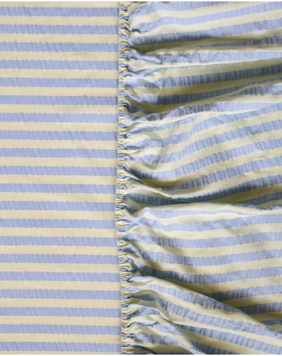 Mosey Me - Butter Blue Seersucker Fitted Sheet