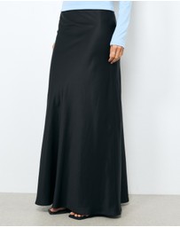 AERE - Bias Maxi Satin Skirt