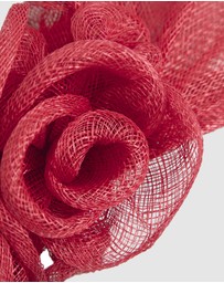 Max Alexander - Flower Red Sinamay Fascinator Headband