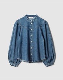 & Other Stories - Puff-Sleeve Denim Blouse