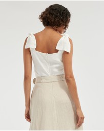 Amelius - Mavie Bow Linen Top