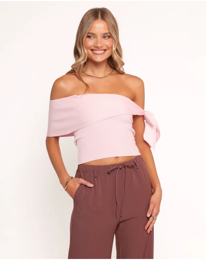 Petal & Pup - Charama Off Shoulder Knit Top - Pink