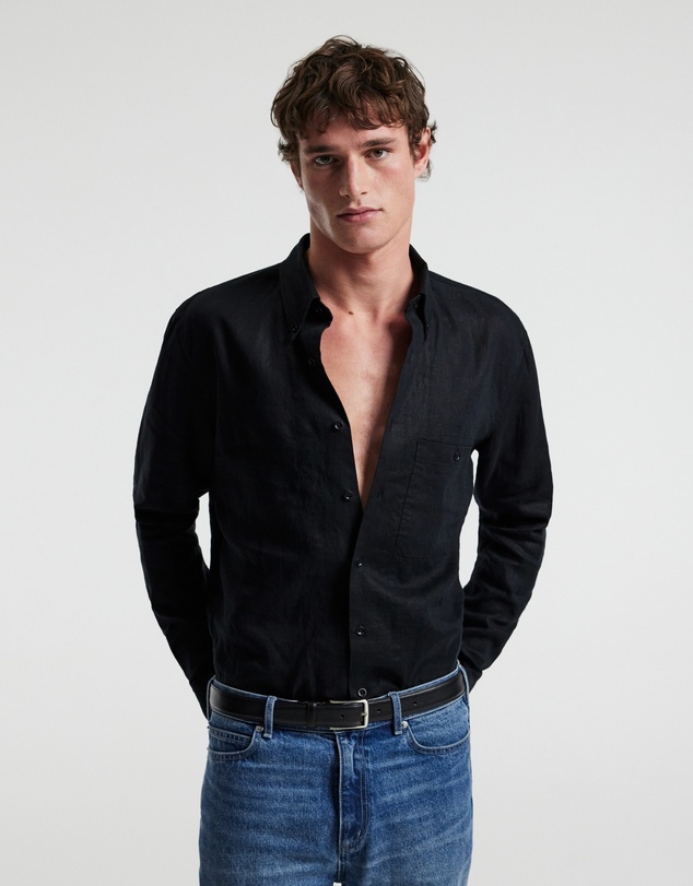 Calibre - Washed Linen Shirt Black