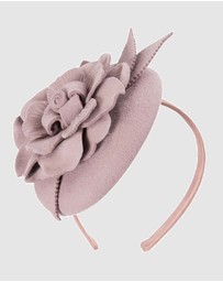 Max Alexander - Felt Dusty Pink Winter Pillbox Fascinator