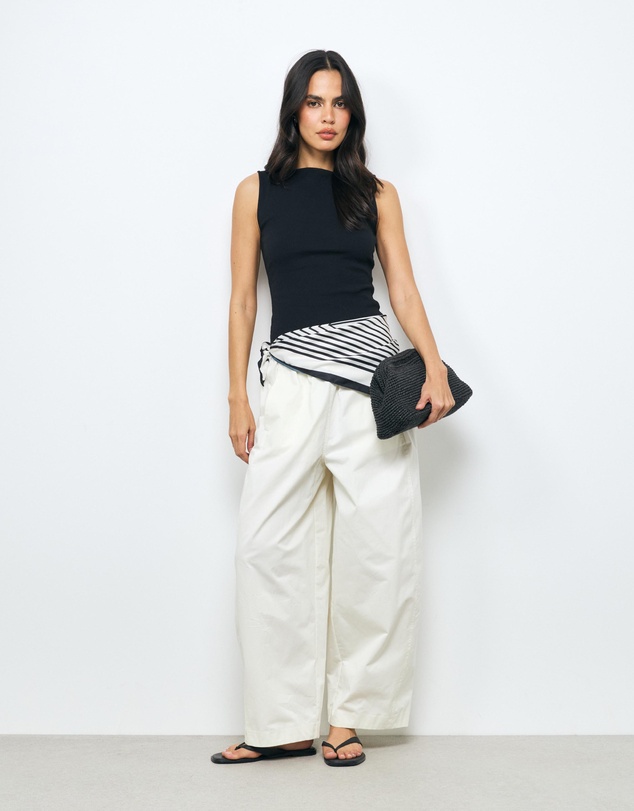 AERE - Ribbed Boat Neck Tank