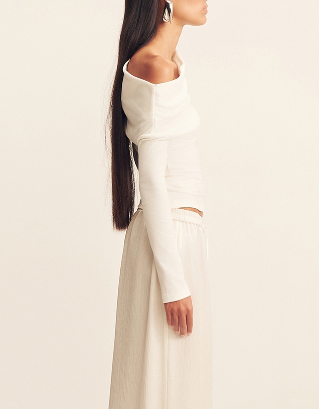 Shona Joy - Aby Draped Asymmetrical LS Top