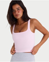 BO+TEE - Alumna Seamless Soft Rib Square-Neck Tank Top