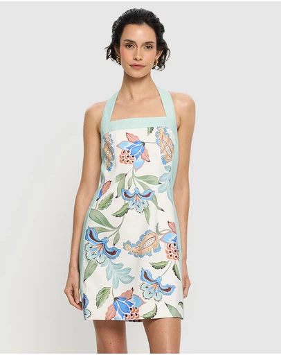 KIVARI - Azure Halter Mini Dress